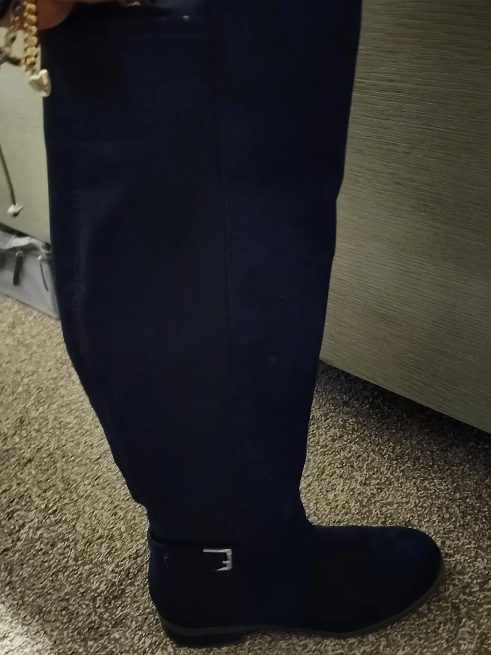 Liz Claiborne all Navy Suede Knee Boots - Picture 2 of 6